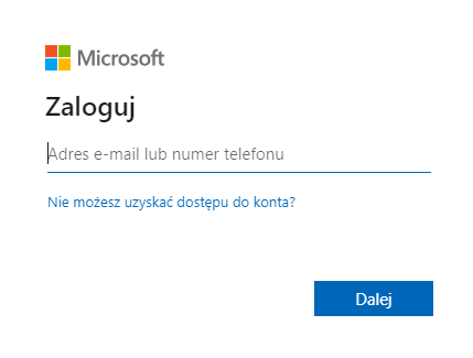 Przycisk Zaloguj się z Microsoft na stronie logowania Symfonia eTeczka