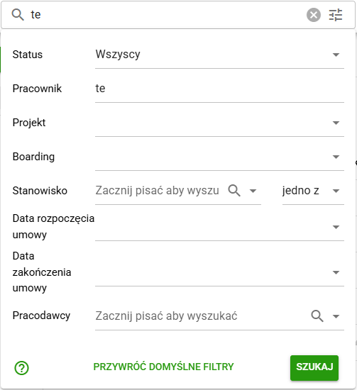 Spersonalizowana konsola wyszukiwania zaawansowanego
